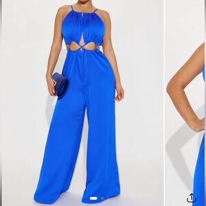 Zayla Royal Blue Satin Jumpsuit